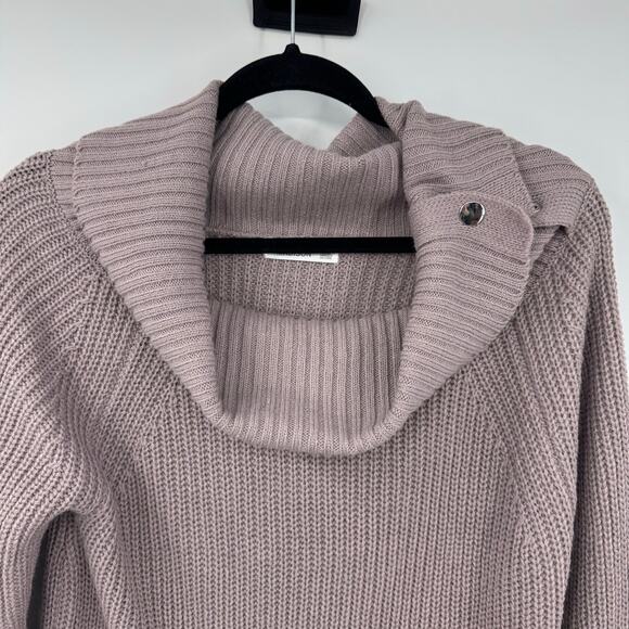 NEW 89th and Madison Off Shoulder Cowl Neck Sweater S Quail Chunky Knit Preppy - Picture 2 of 9